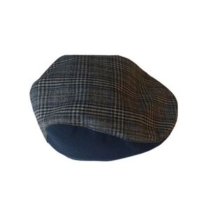 Mens Wool Blend Visor Cap Vintage Flat Striped Plaid Newsboy Cap #289